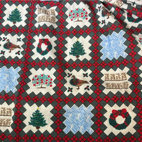 Vintage Reyn Spooner Christmas Kitchen Full Apron Hawaiian Print O/S Like New - Picture 13 of 16